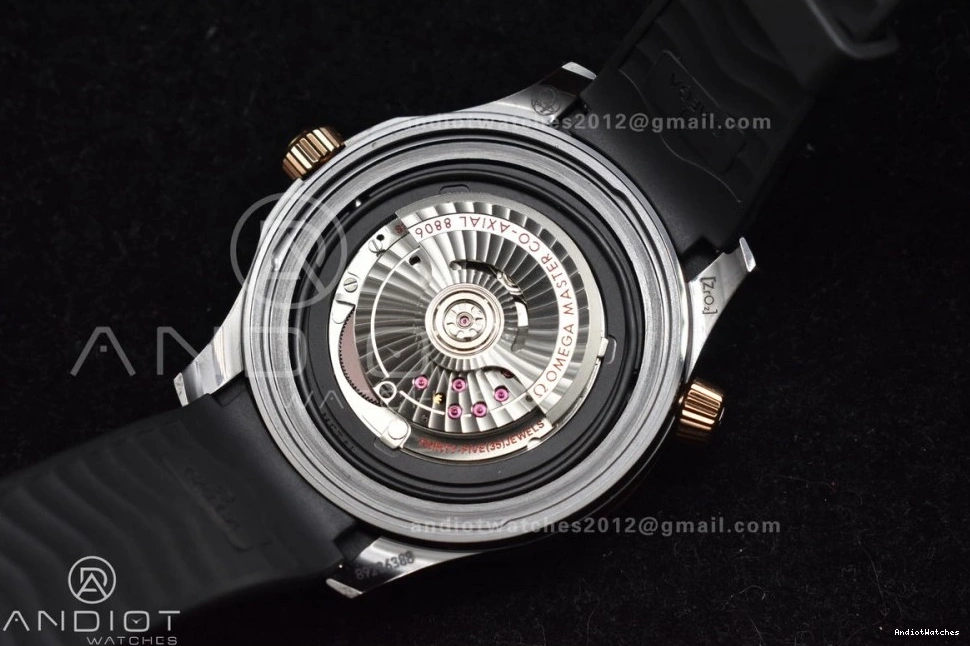 300m Bezel Black 43.5mm Neat Edition Ceramic 1:1 VSF Black A RG Seamaster on Dial Best Rubber Black 1070 Strap 0118